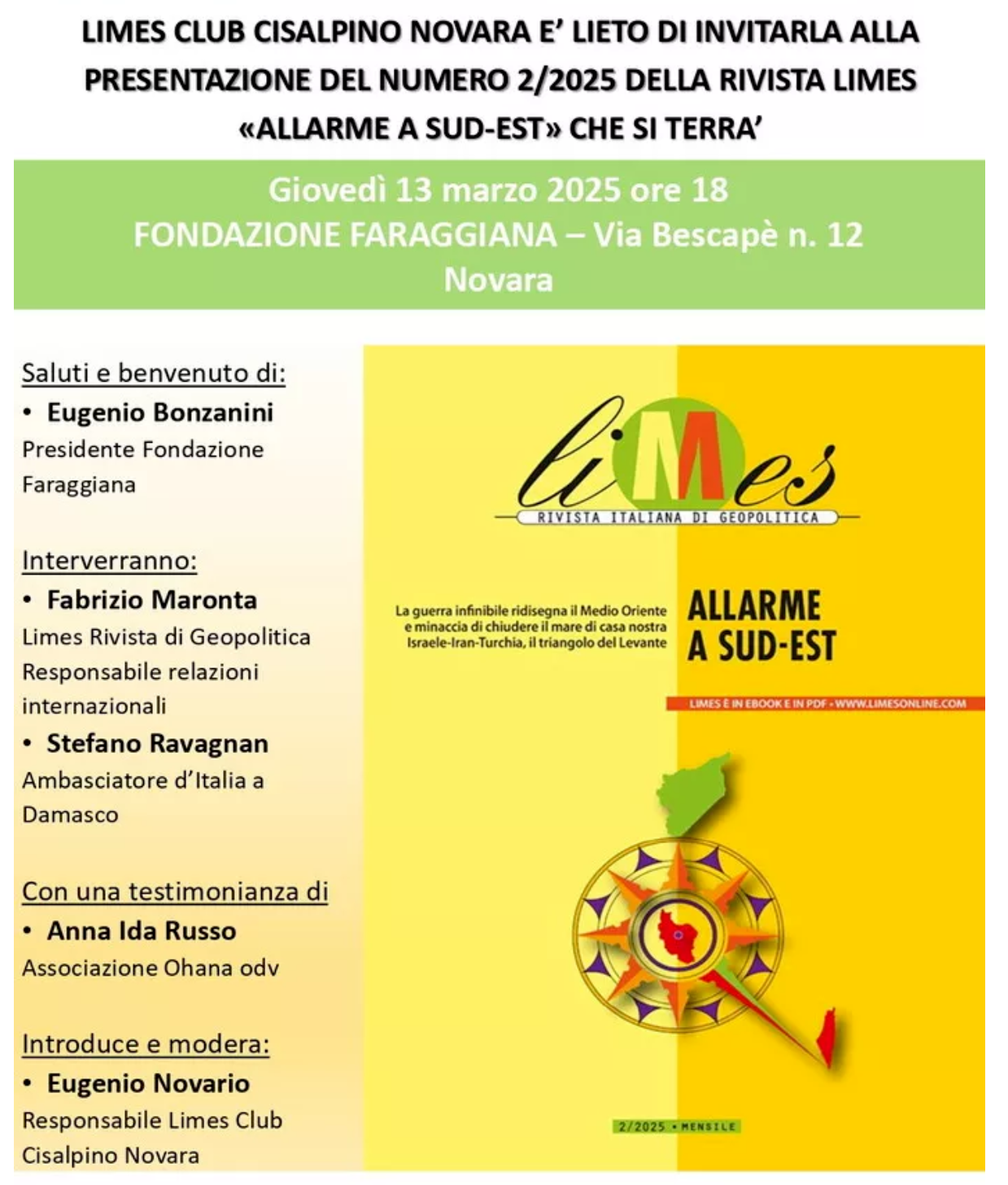 Allarme a sud-est 